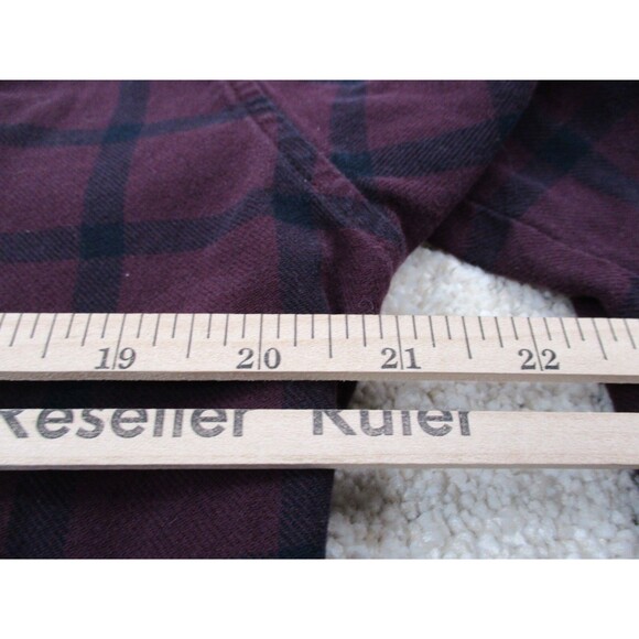 Nike Shirt Men Small Red Blue Flannel Plaid Cotton Skater Casual Button Up - Picture 9 of 10